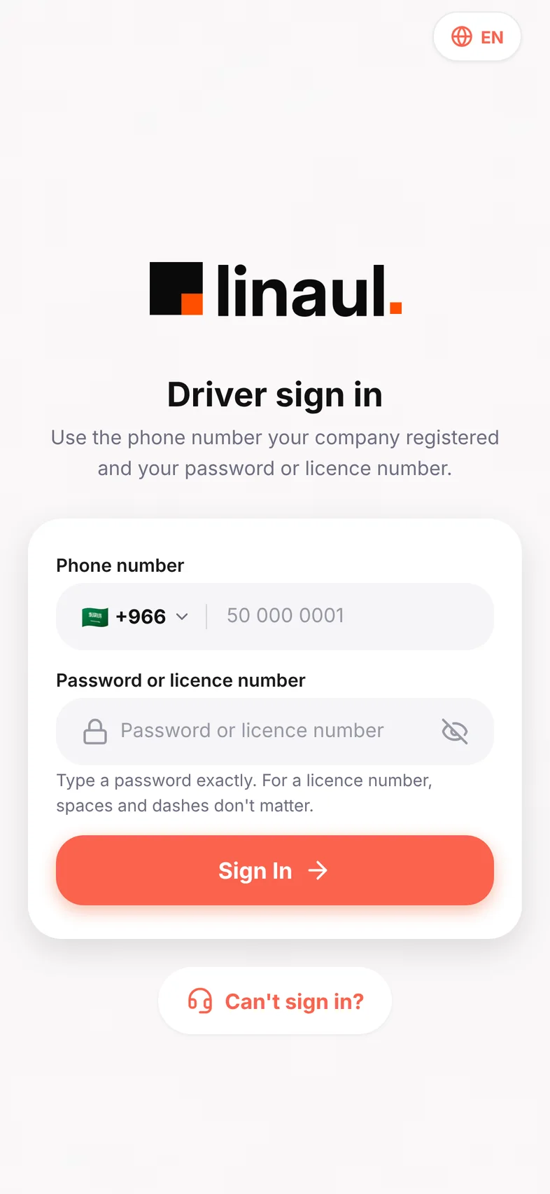 Driver sign in