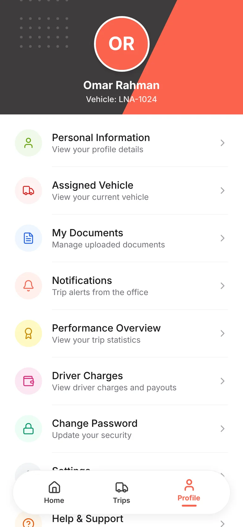 Driver profile