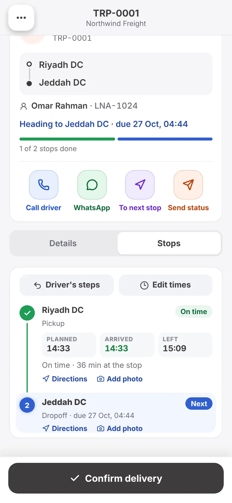Trip stops